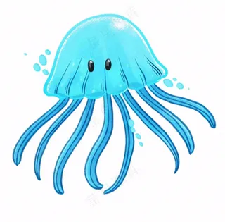 水母海洋动物卡通插画免抠
