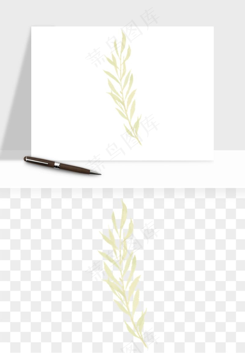 清新手绘植物png免抠