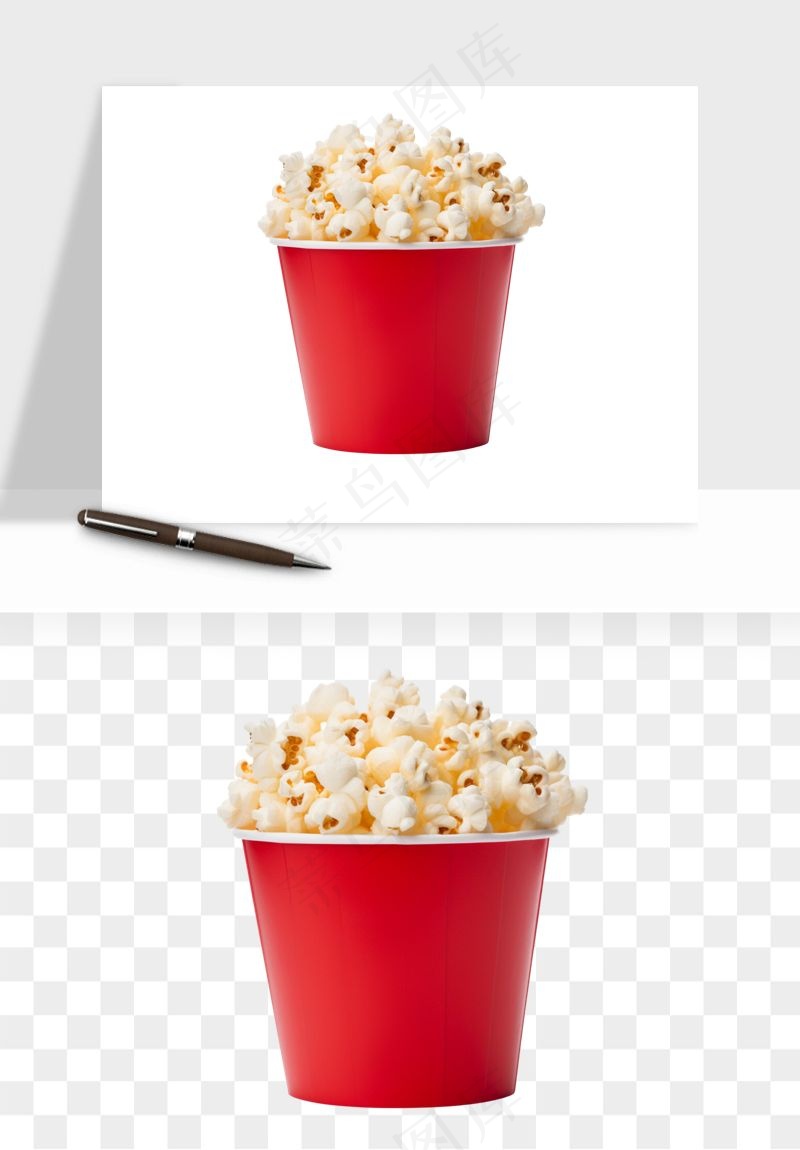 爆米花小吃png免抠
