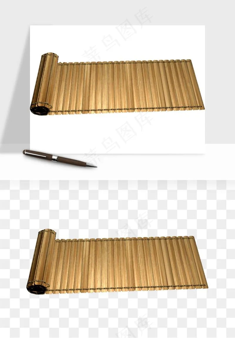 古风竹简卷轴书籍png免抠