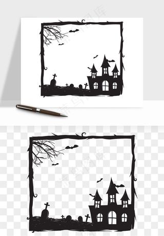 手绘万圣节边框png免抠