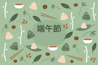 插画风端午节 背景画面