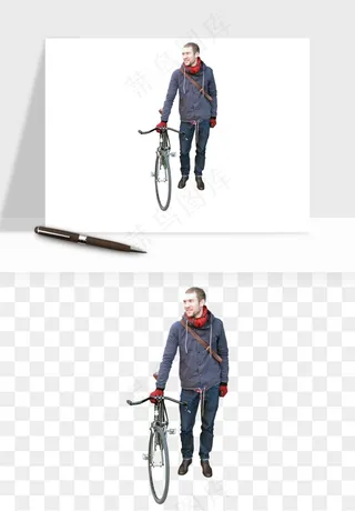骑行人物自行车手png免抠