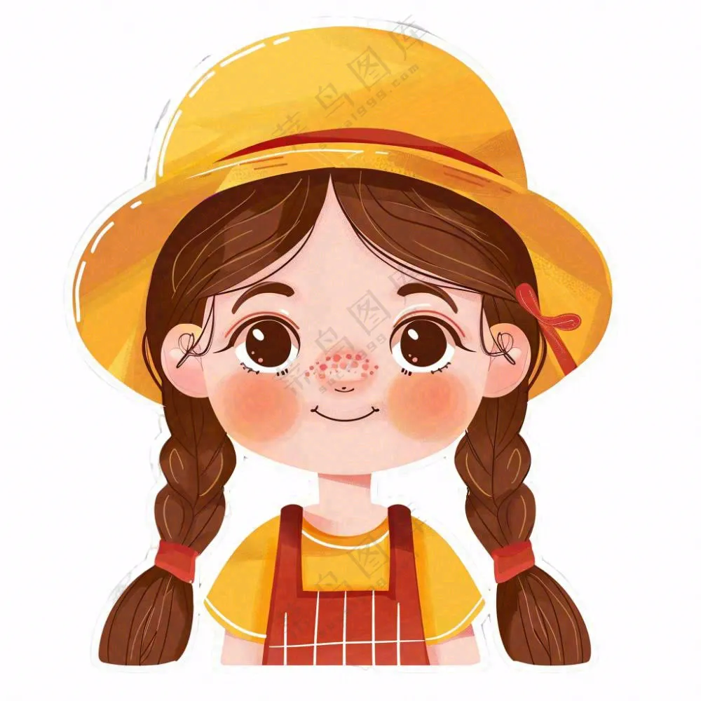 女孩学生人物卡通插画免抠