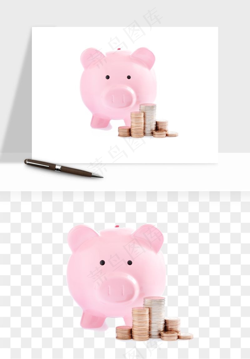 存钱罐理财金猪png免抠