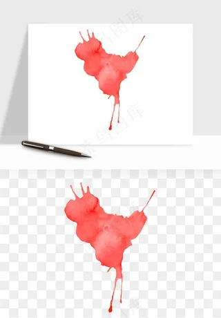 水彩泼墨涂鸦墨迹元素png免抠