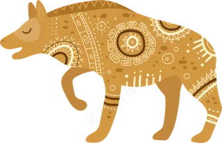 黄色貘 波西米亚风格花纹小动物