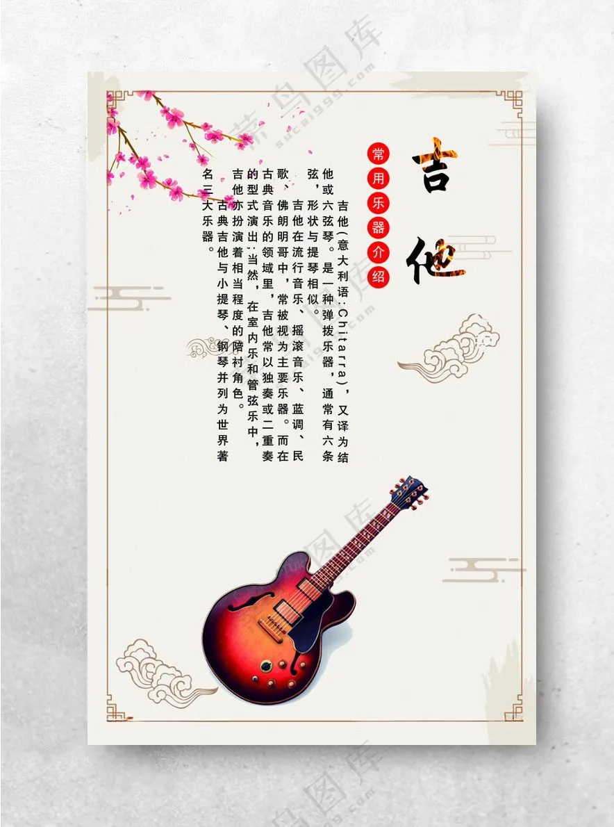 吉他介绍设计PSD海报