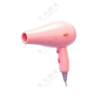 粉色吹风机黑底