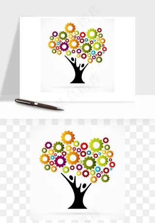 商务科技齿轮组矢量png免抠