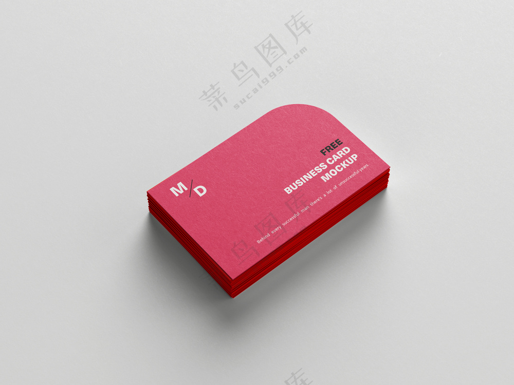 红色圆角名片样机5