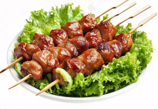 烤肉烤串牛羊肉食物摄影图免抠