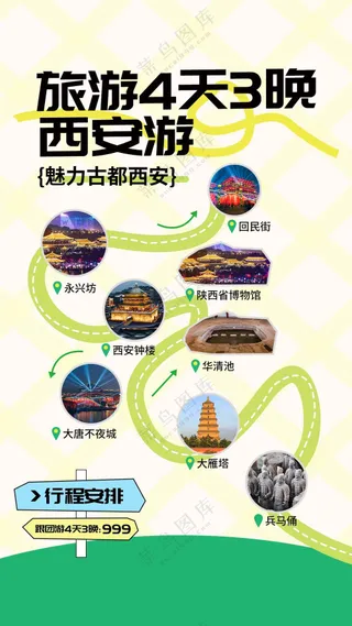 西安城市旅游旅行海报