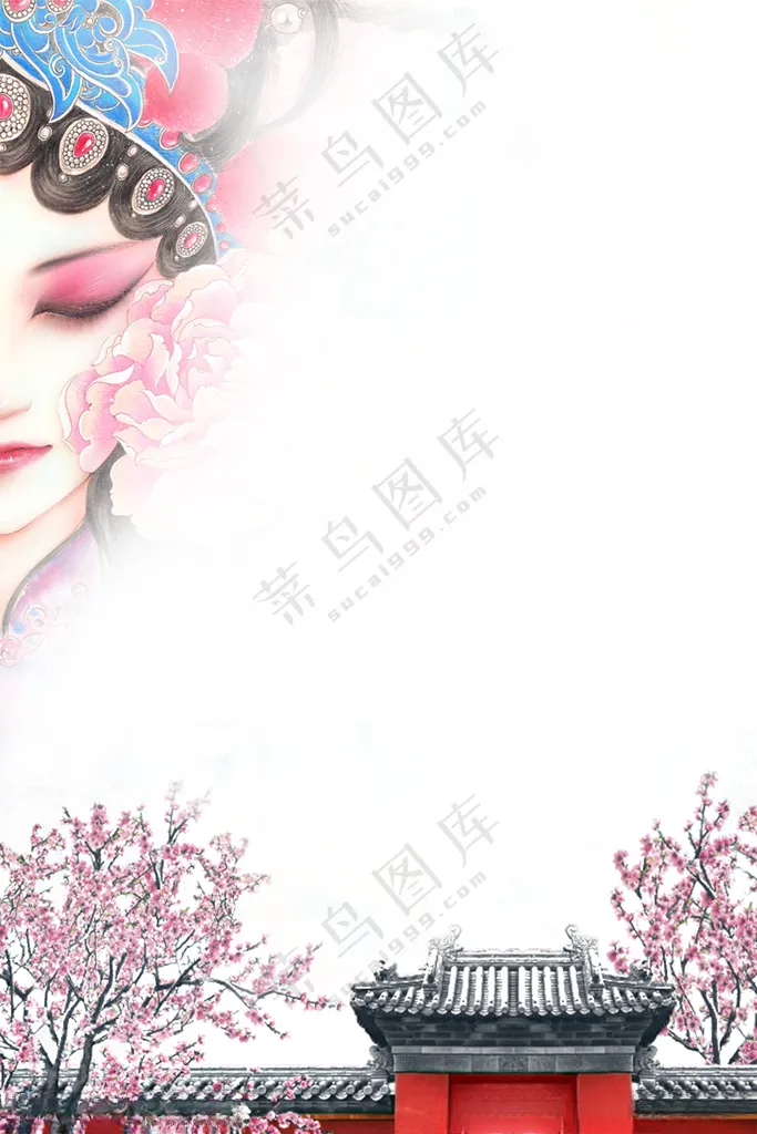 戏剧背景变脸海报中国风背景