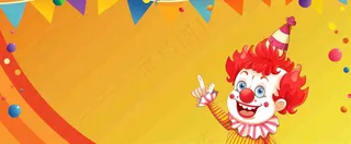 卡通插画马戏团小丑搞怪娱乐快乐表演愚人节插画背景