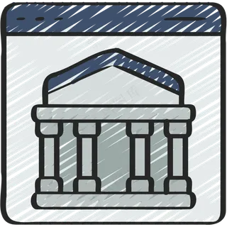 线上银行 铅笔手绘图标icon