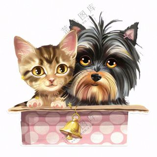 萌宠宠物猫狗礼盒免抠