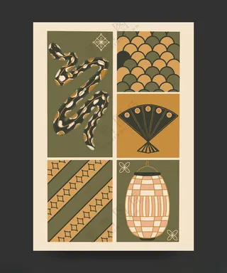 2025蛇年插画蛇年广告设计海报