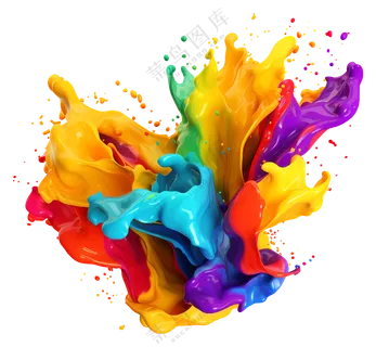 充满活力的色彩泼洒艺术
