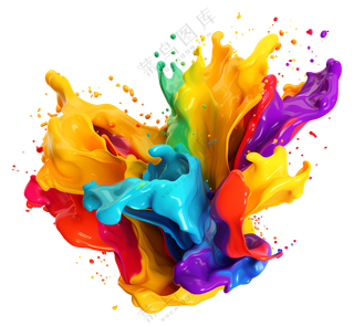 充满活力的色彩泼洒艺术