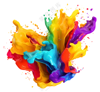 充满活力的色彩泼洒艺术