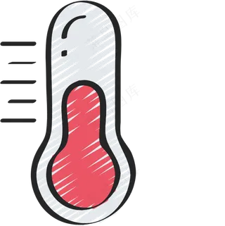 温度计 铅笔手绘图标icon
