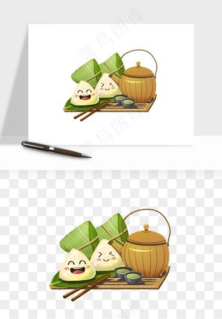卡通表情粽子端午png免抠