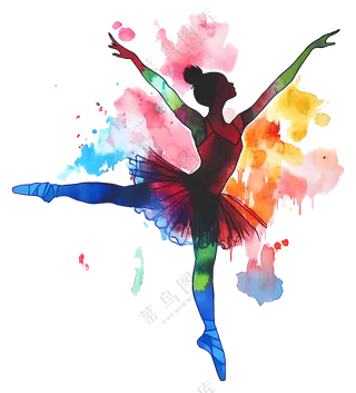 优雅的芭蕾舞者剪影