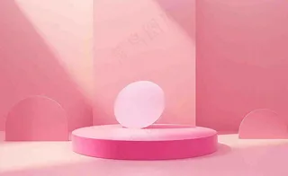 美妆护肤3d展台清新背景