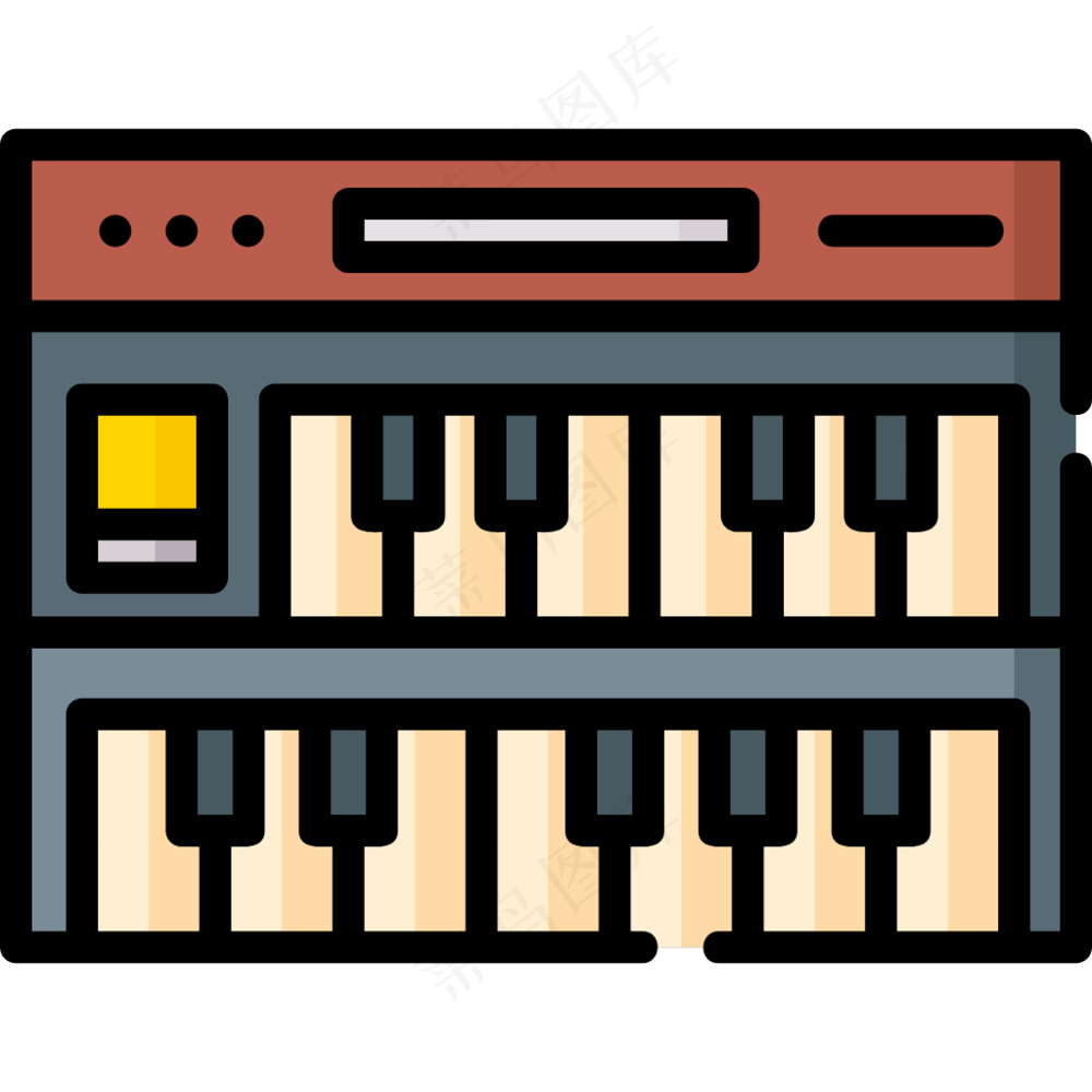 风琴 organ  西洋乐器 线性彩色图标