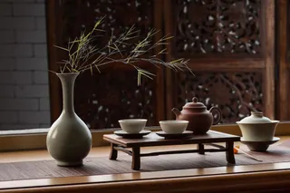 中式茶饮茶水背景素材