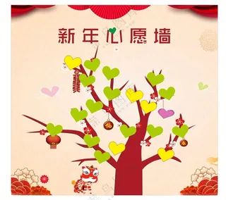 新年心愿墙爱心寄语请愿海报