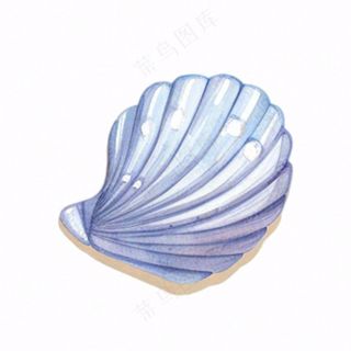 海洋扇贝贝壳卡通插画免抠