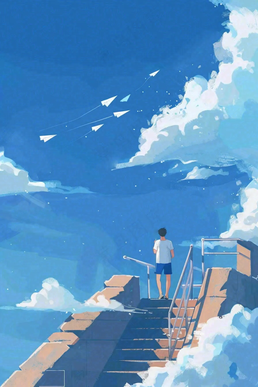 学生毕业季考试青春插画背景