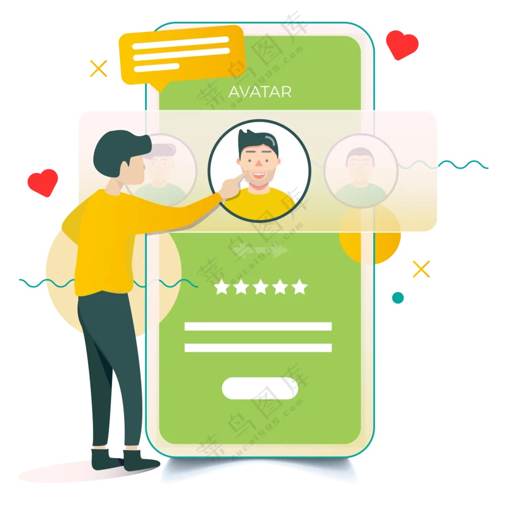 网络交友插画 (3)