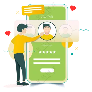 网络交友插画 (3)