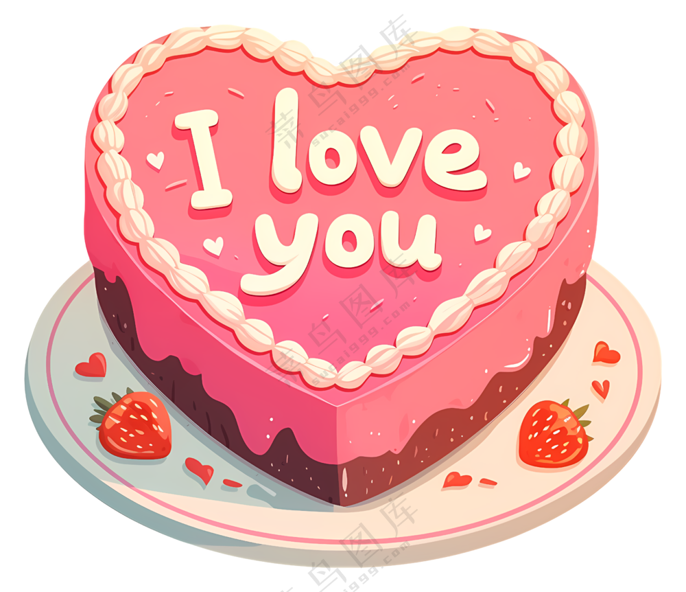 心形蛋糕免抠元素