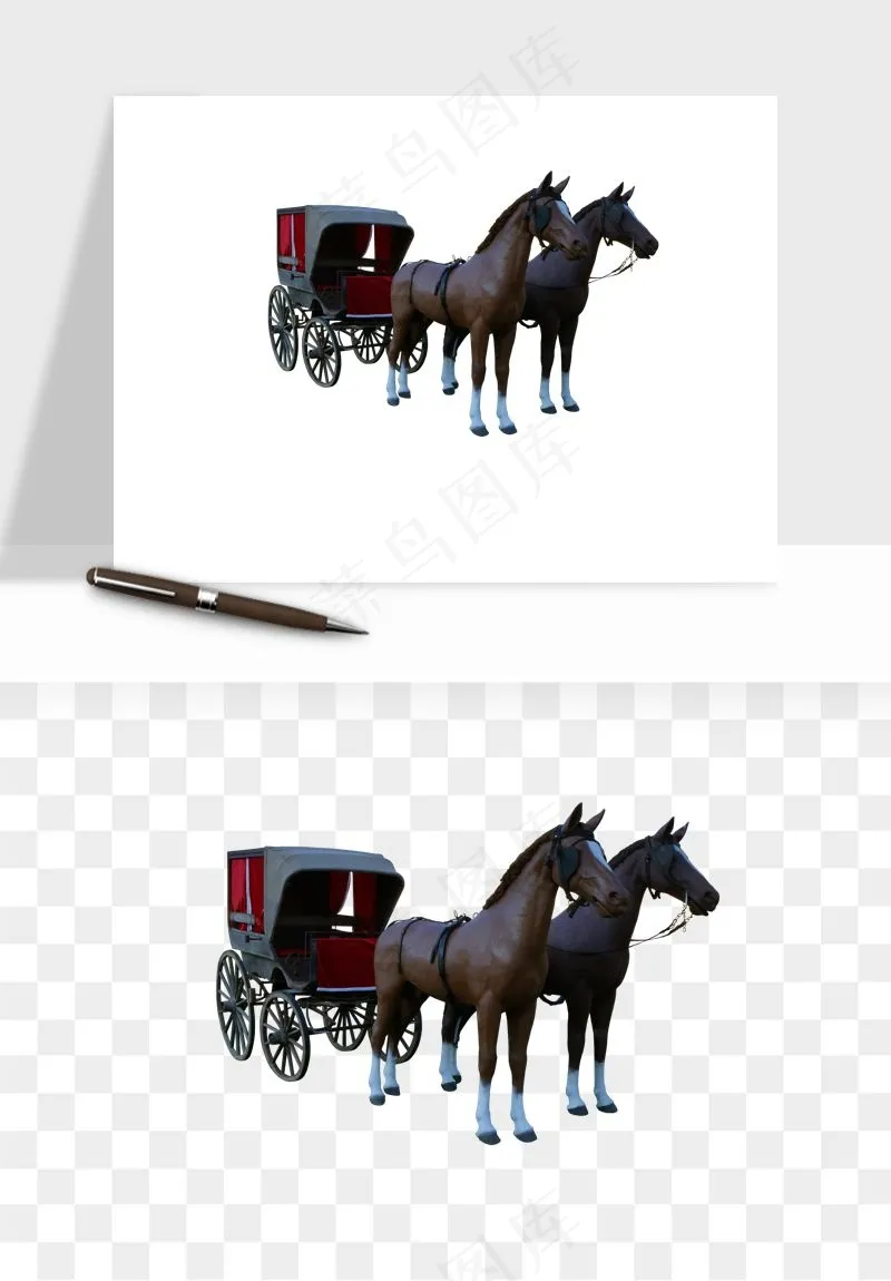 复古马车欧式png免抠