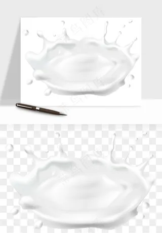 飞溅的牛奶牛奶杯元素png免抠