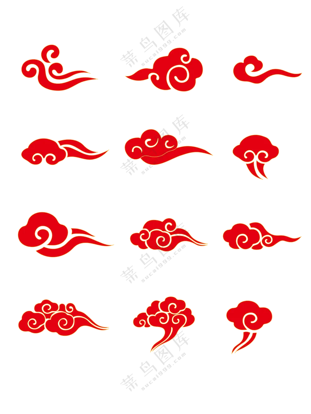 红色祥云   免扣素材