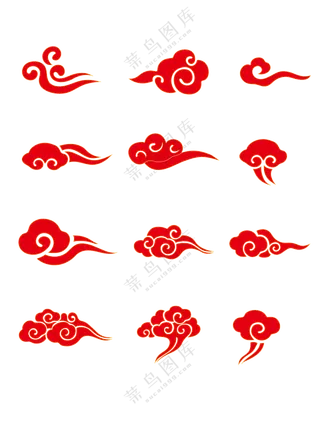红色祥云   免扣素材