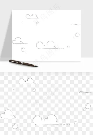 卡通云朵多云天气png免抠