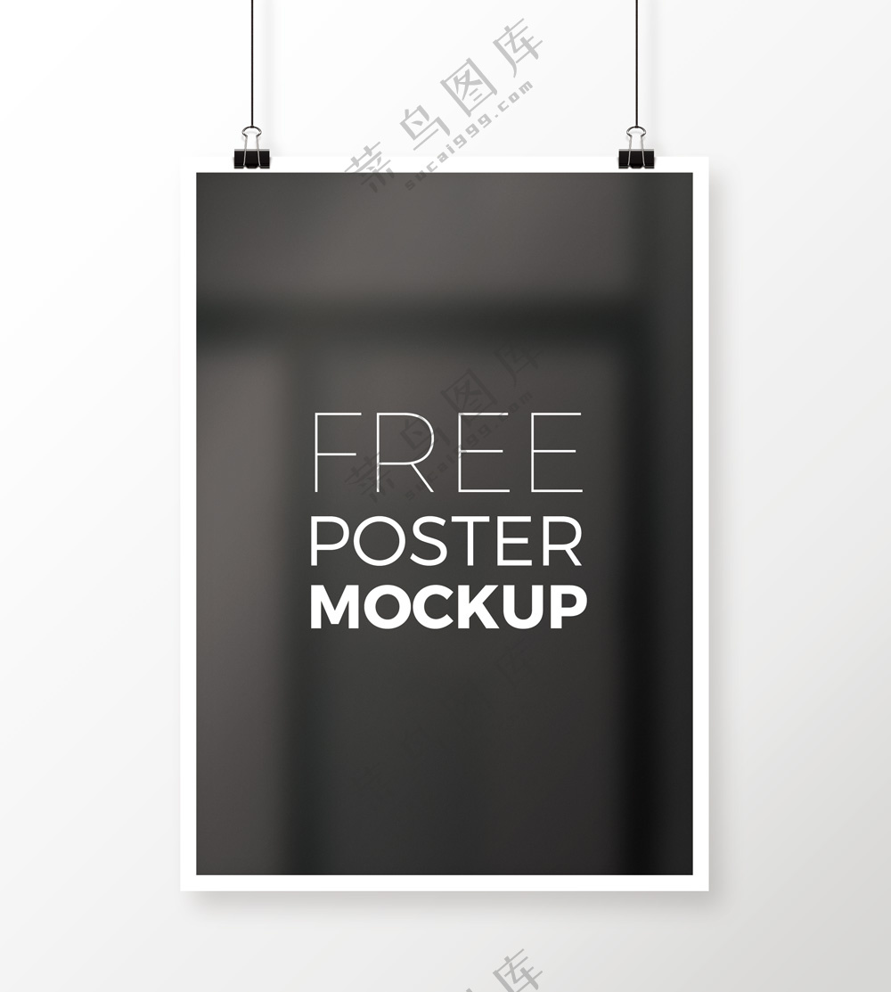 空白悬挂海报psd样机模板-241