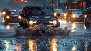 暴雨天气预警摄影图