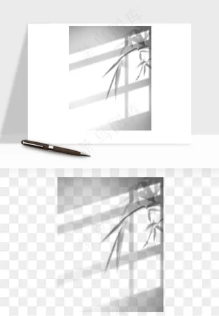 阴影植物窗户投影免抠元素