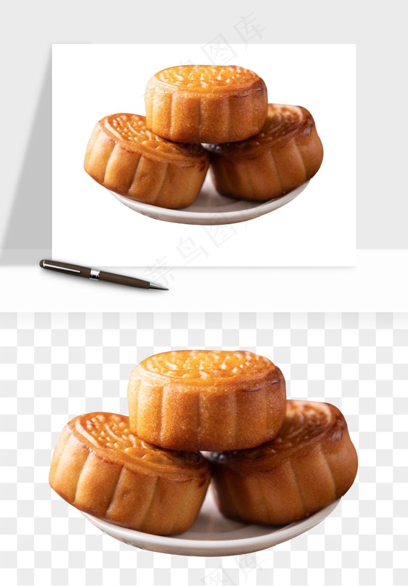 中秋月饼实物png免抠