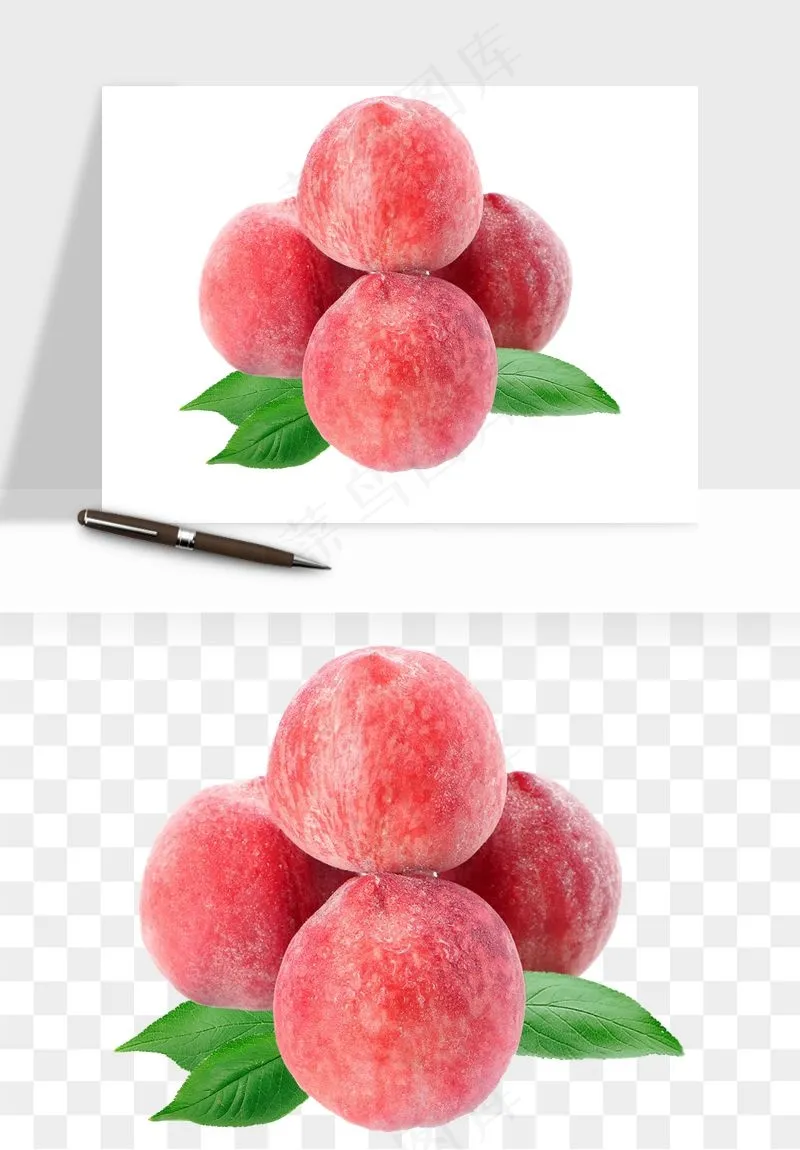 桃子油桃黄桃水果png免抠