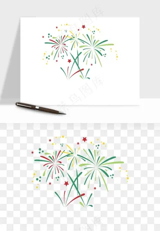 卡通烟花烟火礼花png免抠