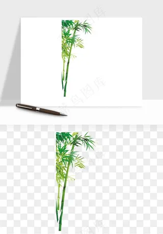 手绘竹子竹叶png免抠