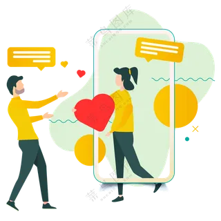 网络交友插画 (2)